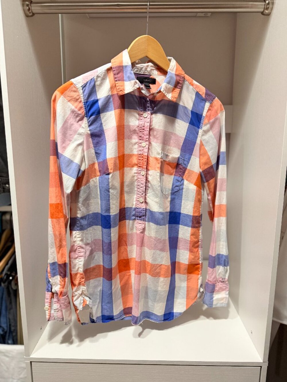 J.Crew Cotton Multicolor Plaid Long Sleeve Button-Up Shirt XS
